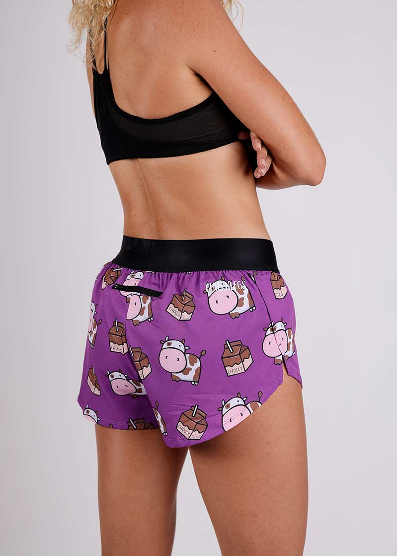 ChicknLegs Women's Choccy Cows Split Shorts CHOCCY COW