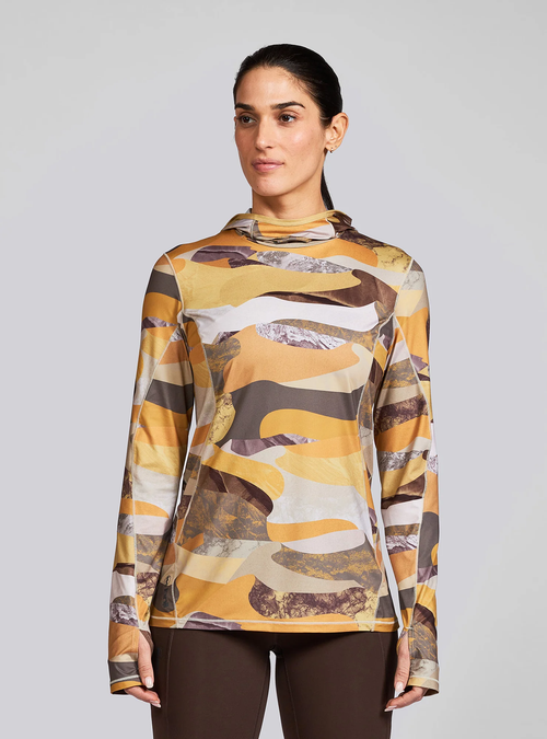 Janji Women's Sunchaser 50 Hooded Long Sleeve DUNESCAPE MEGA