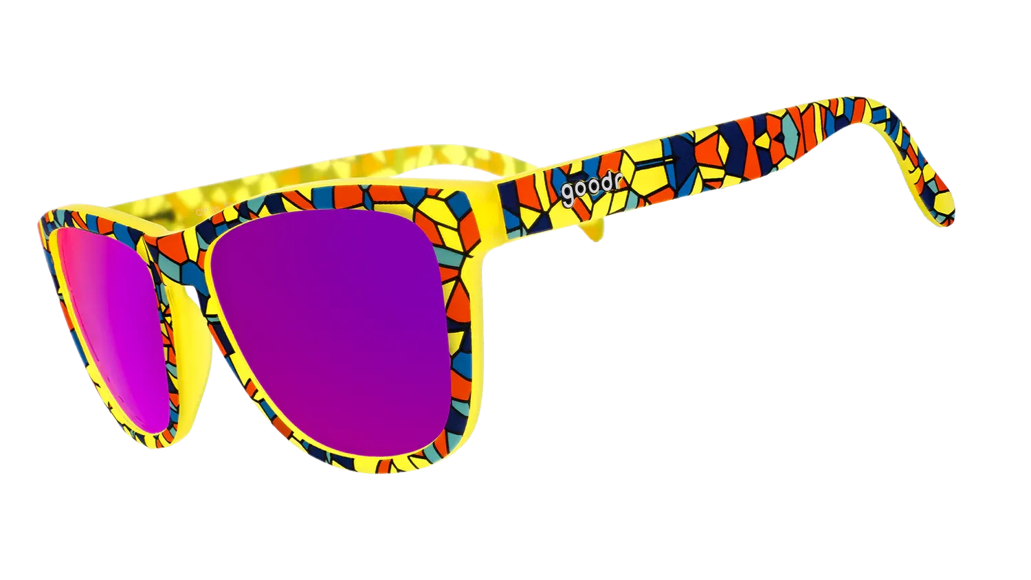 Goodr OG OFF TO SHATTER ISLAND YELLOW Sunglasses NEW IN BOX! GOODR OFF TO SHATTER ISLAND Yellow / Pink main image 2