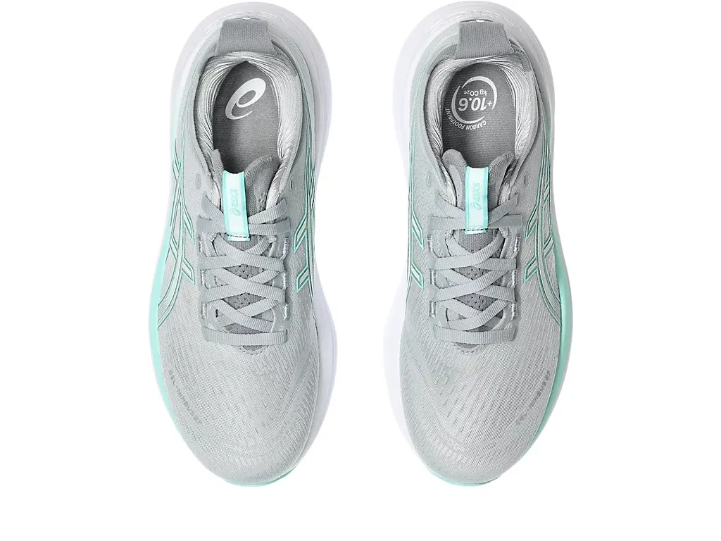 Asics Women's Gel-Nimbus 27 Wide (D) PIEDMONT GREY/ILLUMINATE MINT