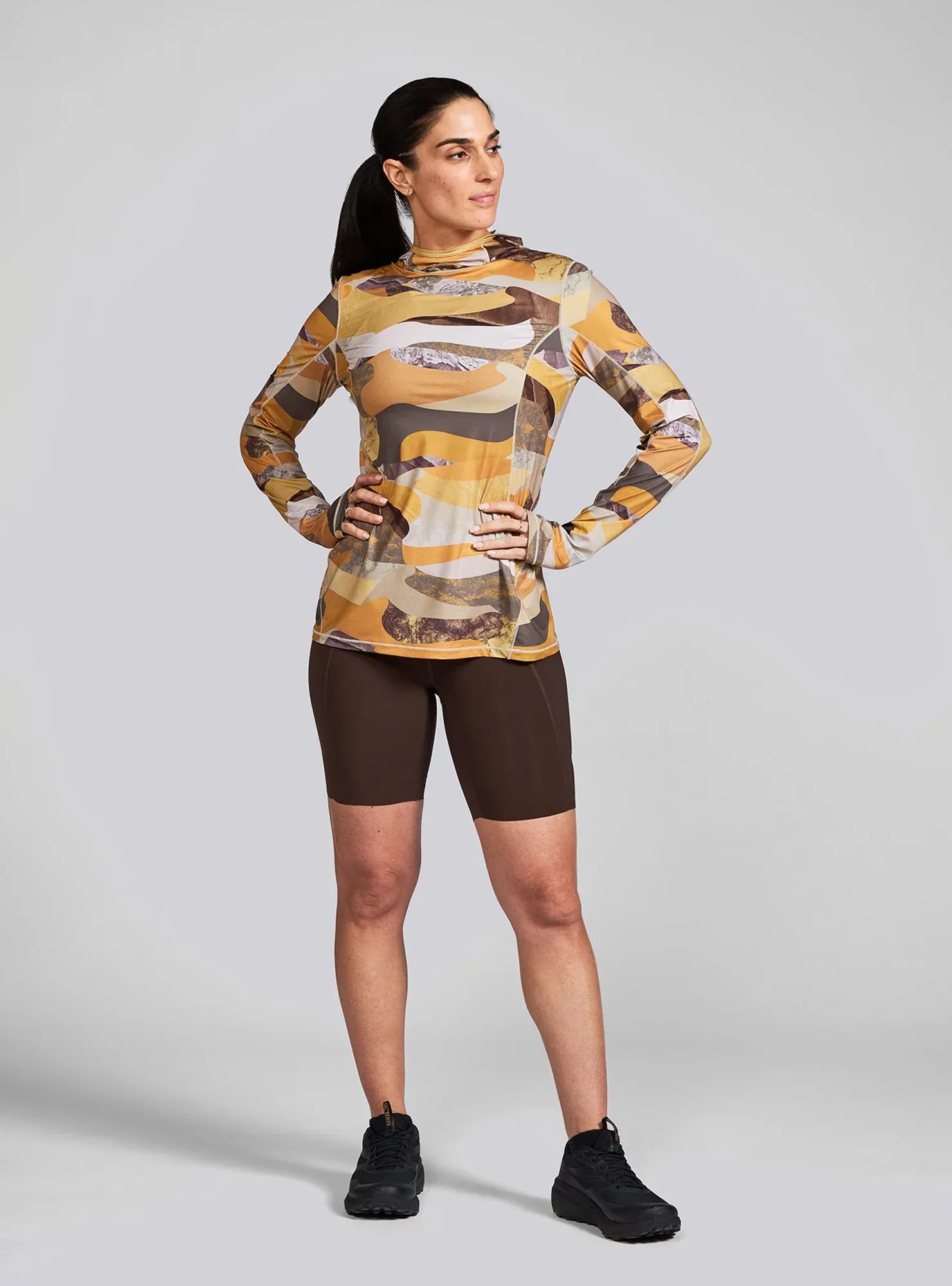 ウェア sahara Janji Women's Sunchaser 50 Hooded Long Sleeve DUNESCAPE MEGA