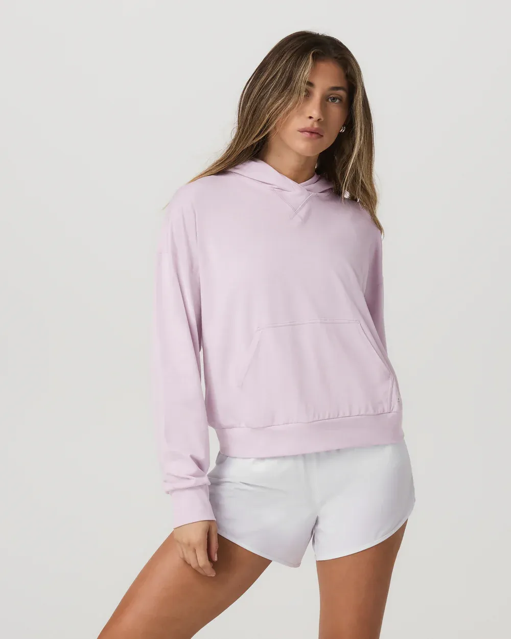 VUORI Women's Halo Modern Pullover Hoodie LILAC BREEZE HEATHER