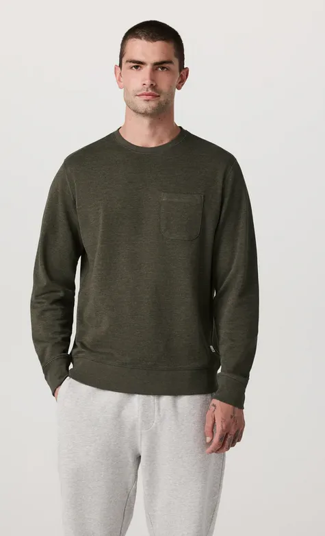 VUORI Men's Jeffreys Crew 2.0 OLIVE HEATHER