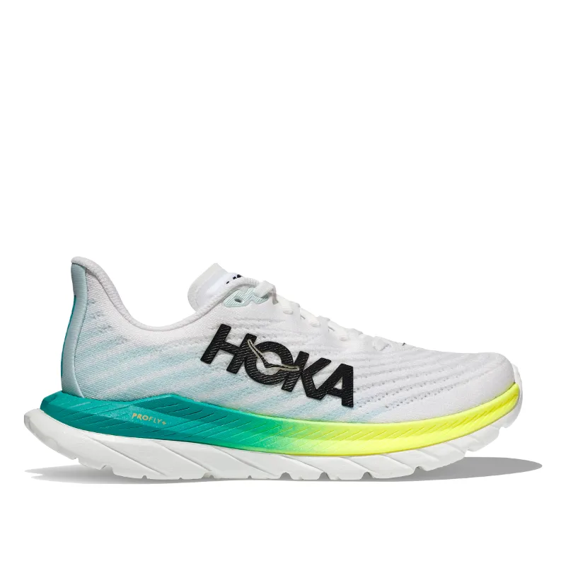 Hoka Women's Mach 5 White/Blue Glass