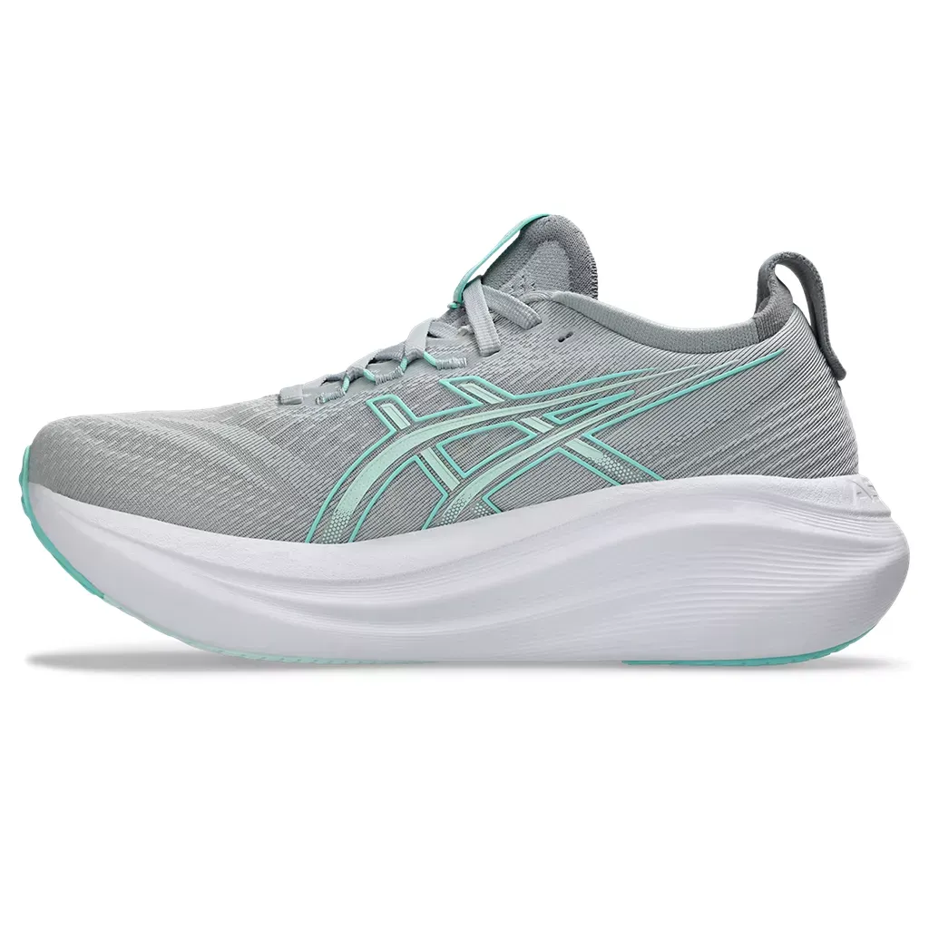 Asics Women's Gel-Nimbus 27 Wide (D) PIEDMONT GREY/ILLUMINATE MINT